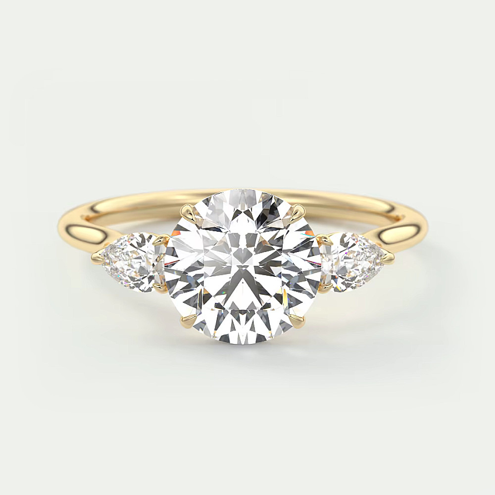 Diamond Setting Women Ring 14k Yellow Gold Round 0.30 Carat Solid Semi Mount