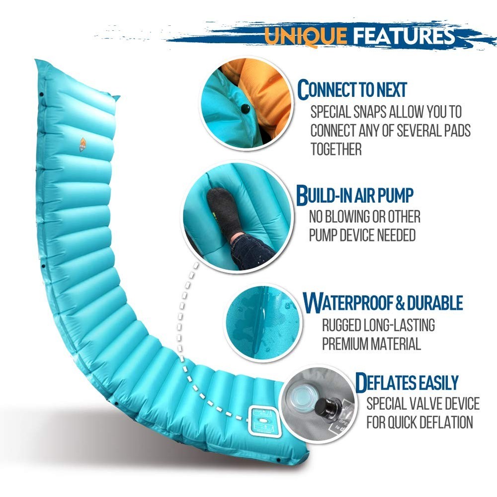 Inflatable Sleeping Pad with Pump - Comfortable, Compact Camping Mattress