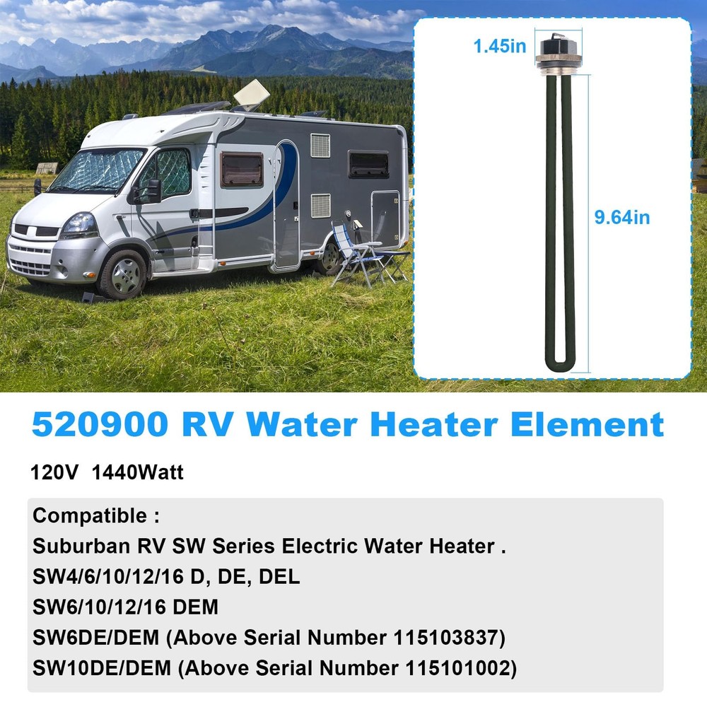 𝙐𝙥𝙜𝙧𝙖𝙙𝙚𝙙 520900 RV Water Heater Element Replacement Suburban RV SW Se...