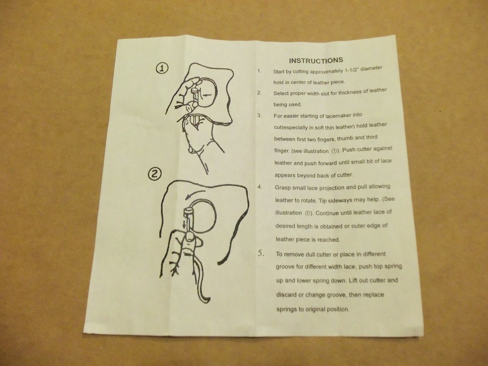 Leather Lace Maker Spiral Cutting Tool, Two Extra Blades