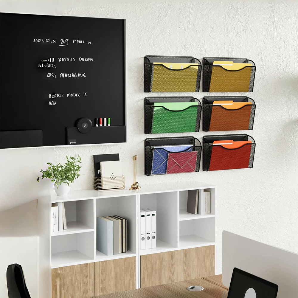 Wall File Organizer,Hanging Wall Mounted File Folder Binder Holder Mail Organize