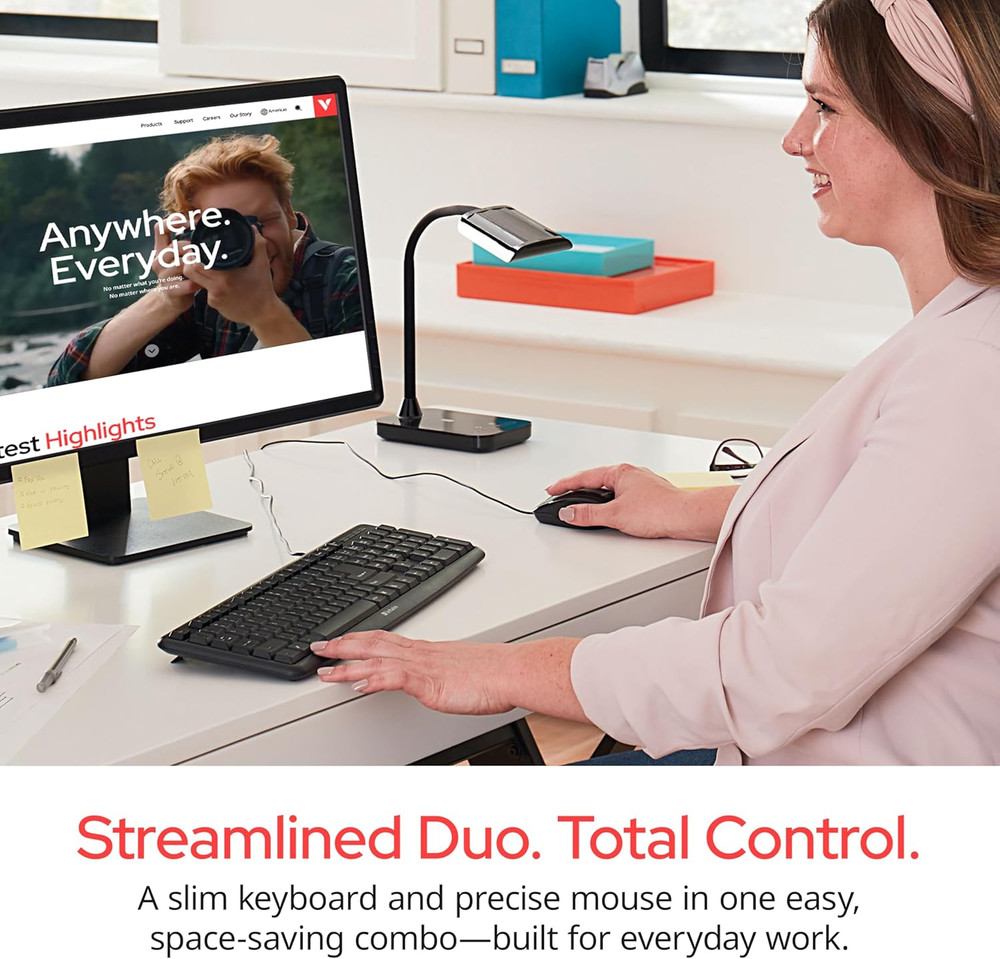 Keyboard and Mouse Corded Combo Pc Computer Usb Optical Wired Set Office Game