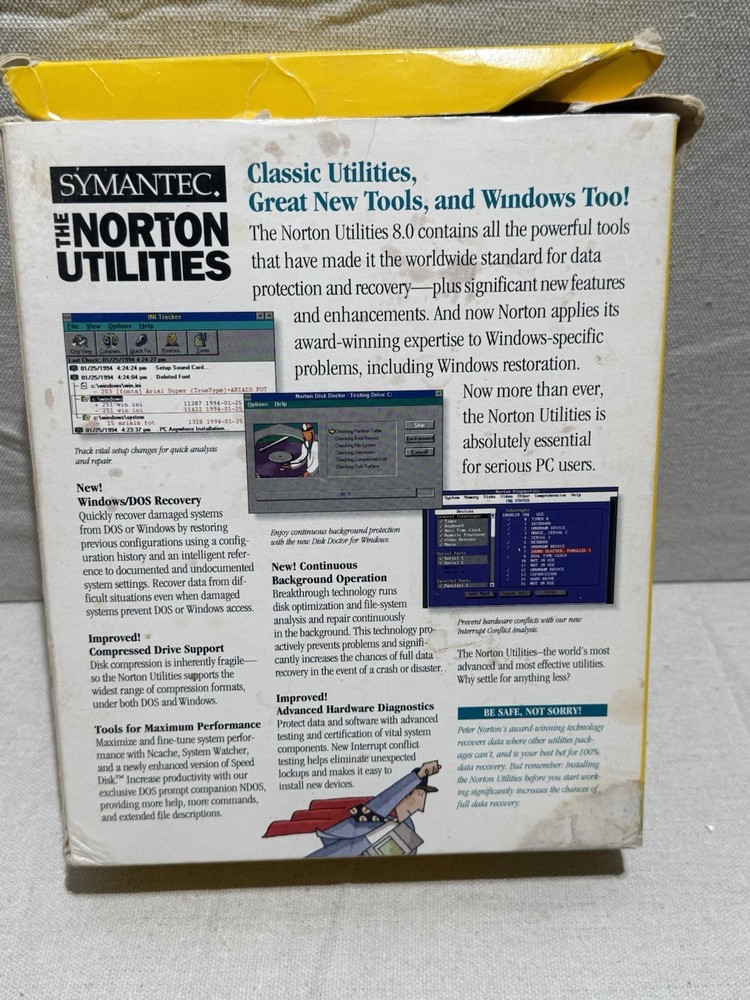 Symantec The Norton Utilities Version 8.0. 3.5" Floppy Windows DOS Complete