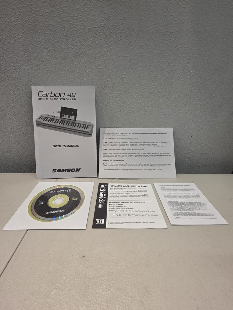 Samson Carbon 49 USB Midi Controller Owner's Manual