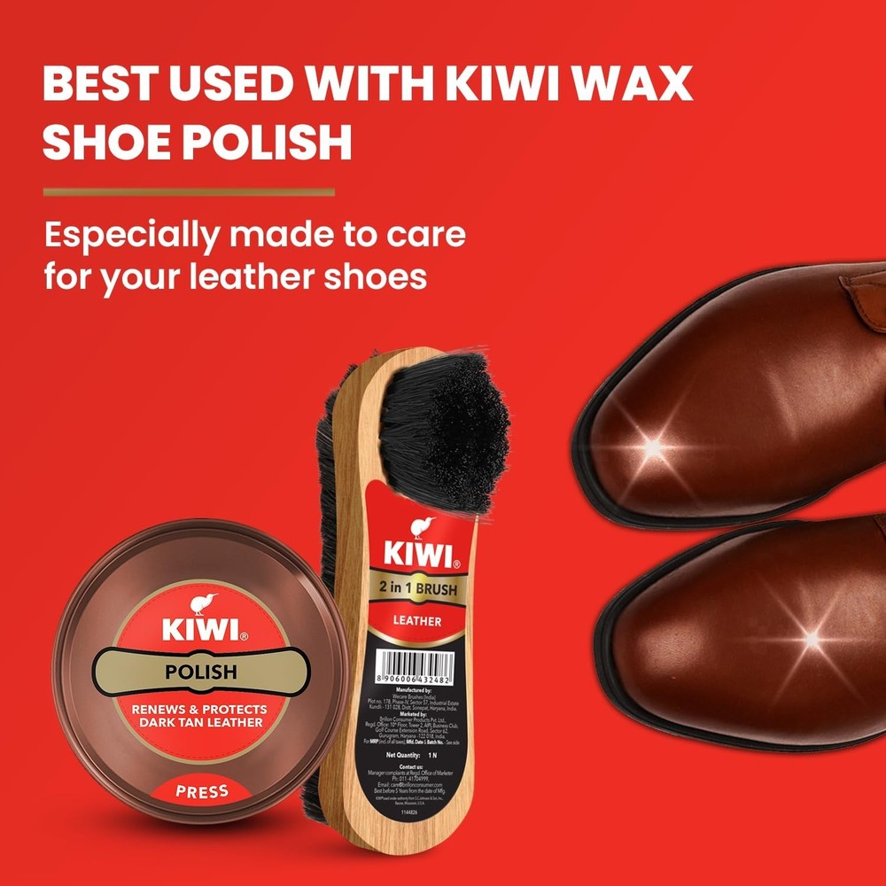 Kiwi Paste Shoe Polish - Dark Tan 40g