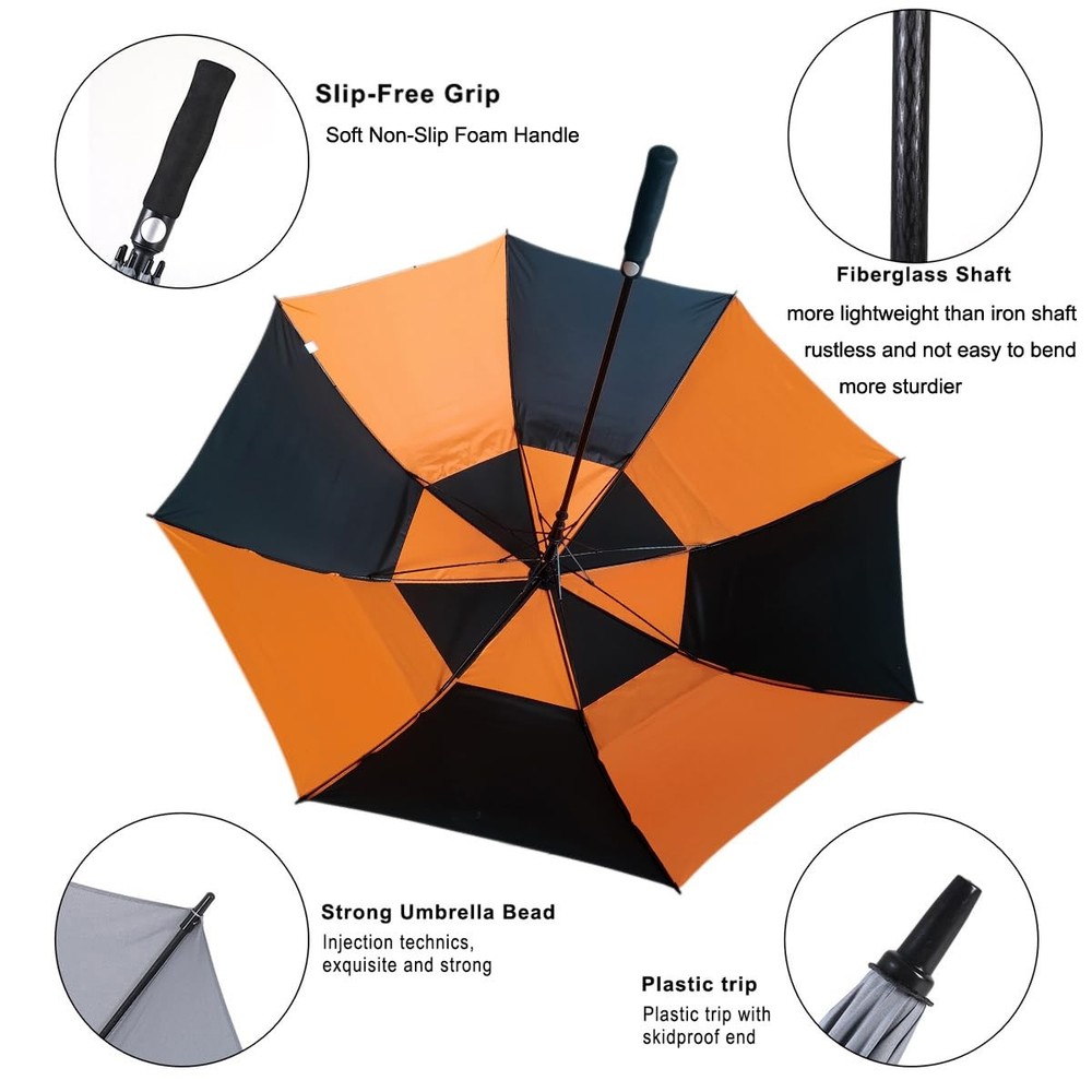Doubwell Vented Golf Umbrella 54/62/68 Inch Automatic Extra Large Windproof