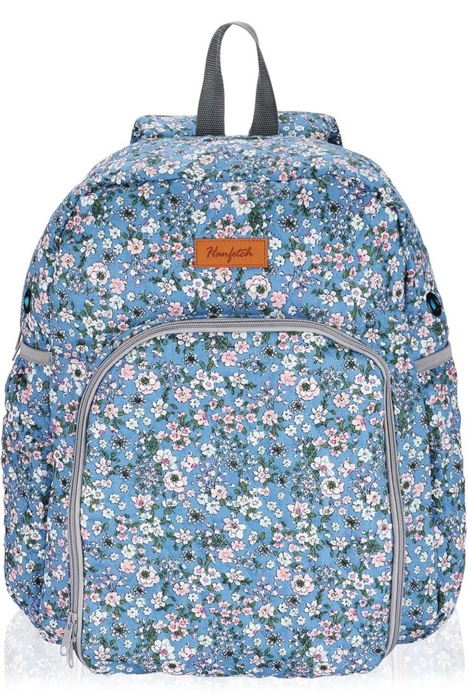 Yarn Storage Organizer Knitting Bag Backpack Flower Blue