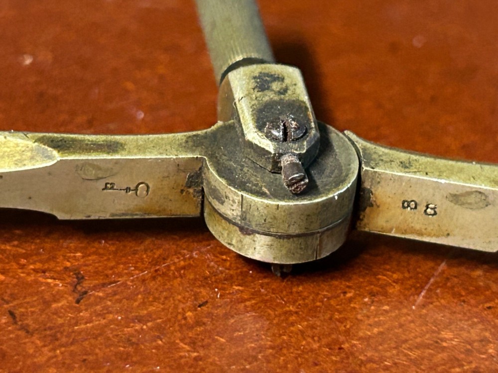 Vintage Drafting Compasses Divider Key Logo Folding