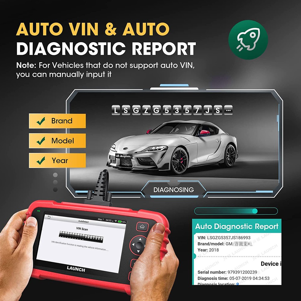 LAUNCH OBD2 Scanner CRP129X Car Diagnostic Tool TPMS/Oil/EPB/SAS/BMS Code Reader