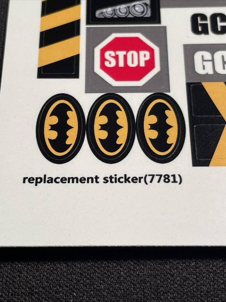 NEW Lego 7781 Batman The Batmobile Two Face Escape Replacement Sticker Pack Only
