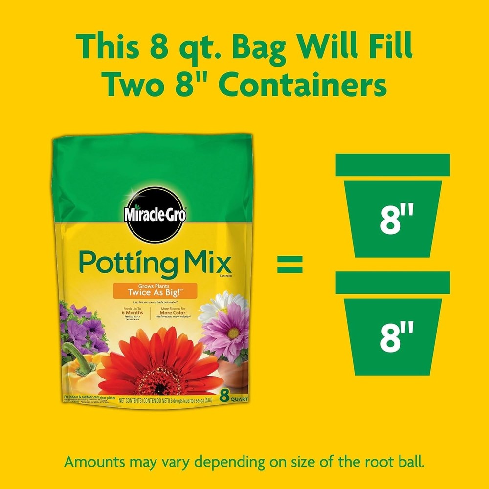 Potting Mix - For Container Plants, Flowers, Vegetables, Shrubs, Annuals, Per...