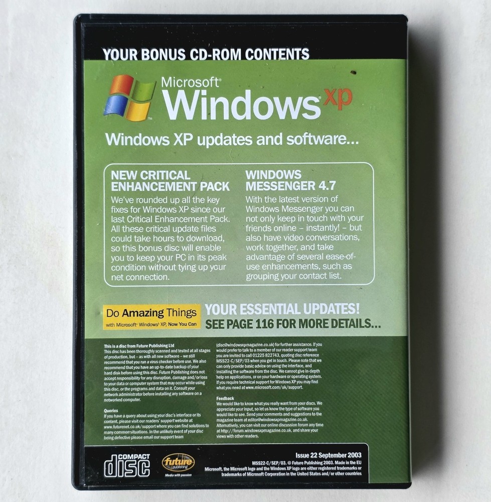 Windows XP Critical Enhancement Pack Messenger 4.7 (PC CD, 2003)