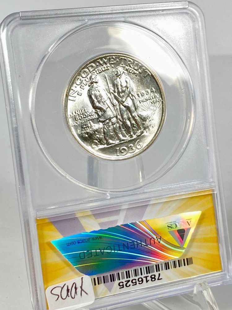 1936 S Boone Commemorative Half Dollar MS65 - Blast White. Beautiful Example