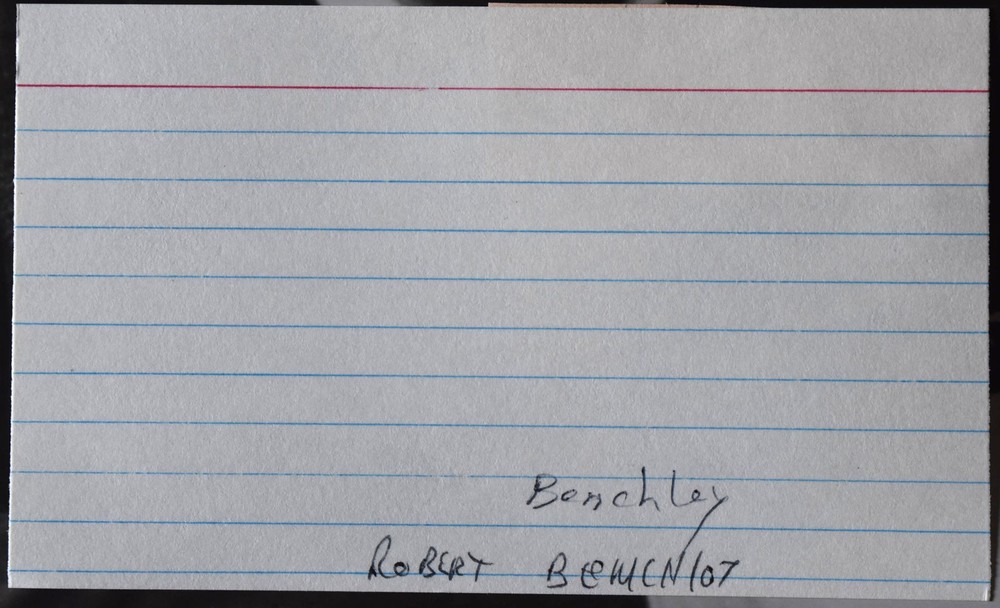 Robert Benchley Hand Signed Paper