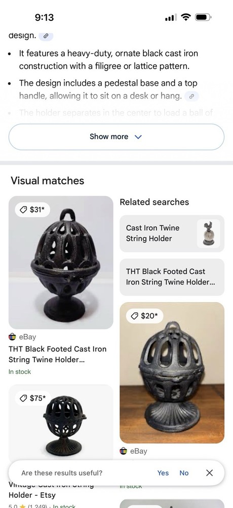 Wrought iron Yard/string Dispenser
