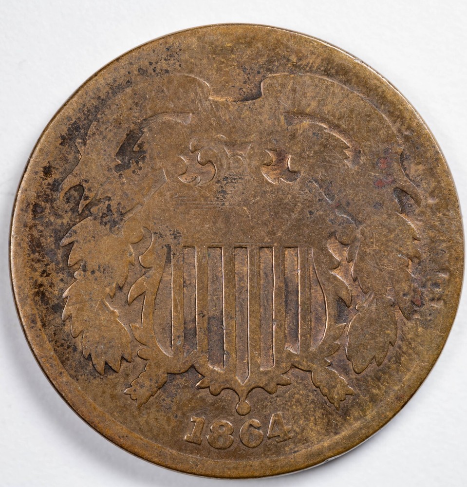1864 2C Two Cent Piece Circulated