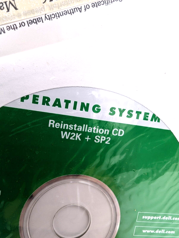 Dell Microsoft Windows 2000 Professional Reinstallation CD W2K+SP2 in Packaging