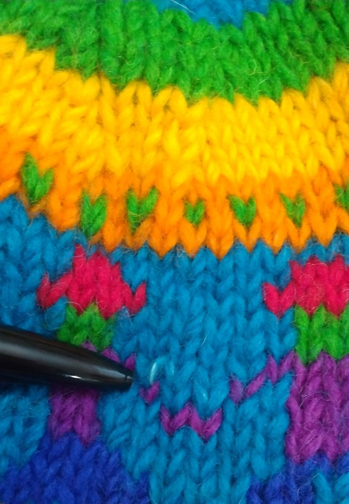 Peruvian 100% Wool Hat Multicolor Chullo Hat Ear Flap Rainbow Boho Granola Braid