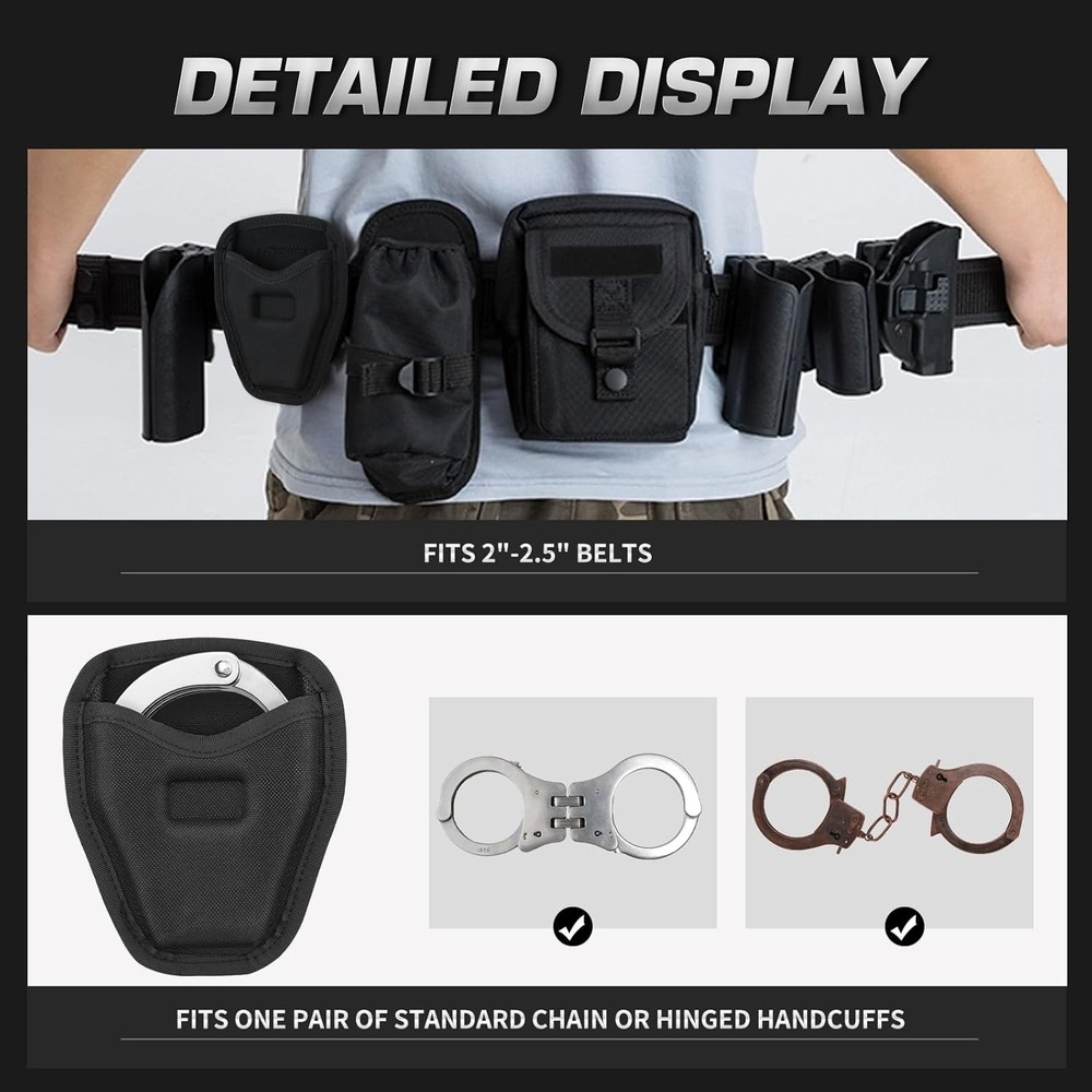 Handcuff Case, Open Top Handcuff Holder Holster, 600D Nylon Cuff Pouch for Du...