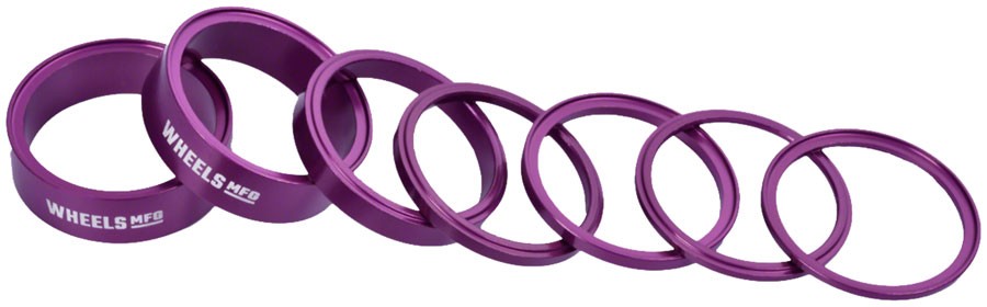 Wheels Manufacturing StackRight Purple Headset Spacer Kit - Precision Machined