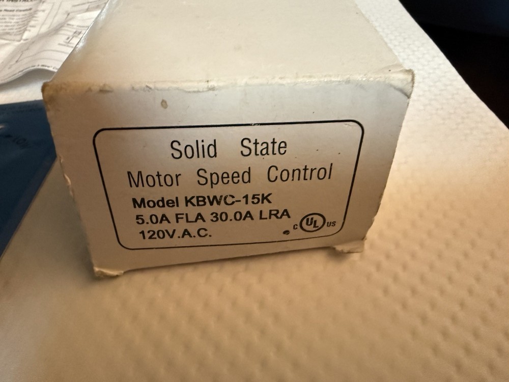 KB ELECTRONICS KBWC-15K SOLID STATE MOTOR CONTROL SPEED SWITCH (NEW)