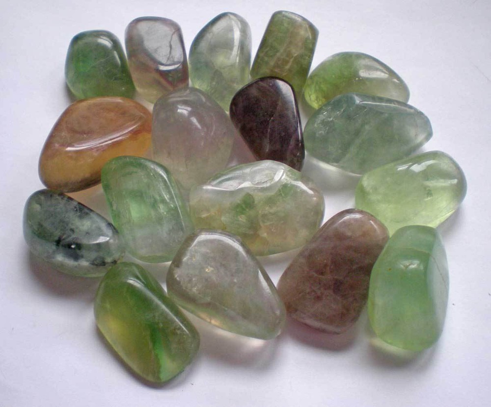 Fluorite - 1 Pound - 17 Large Tumbled Stones rt44