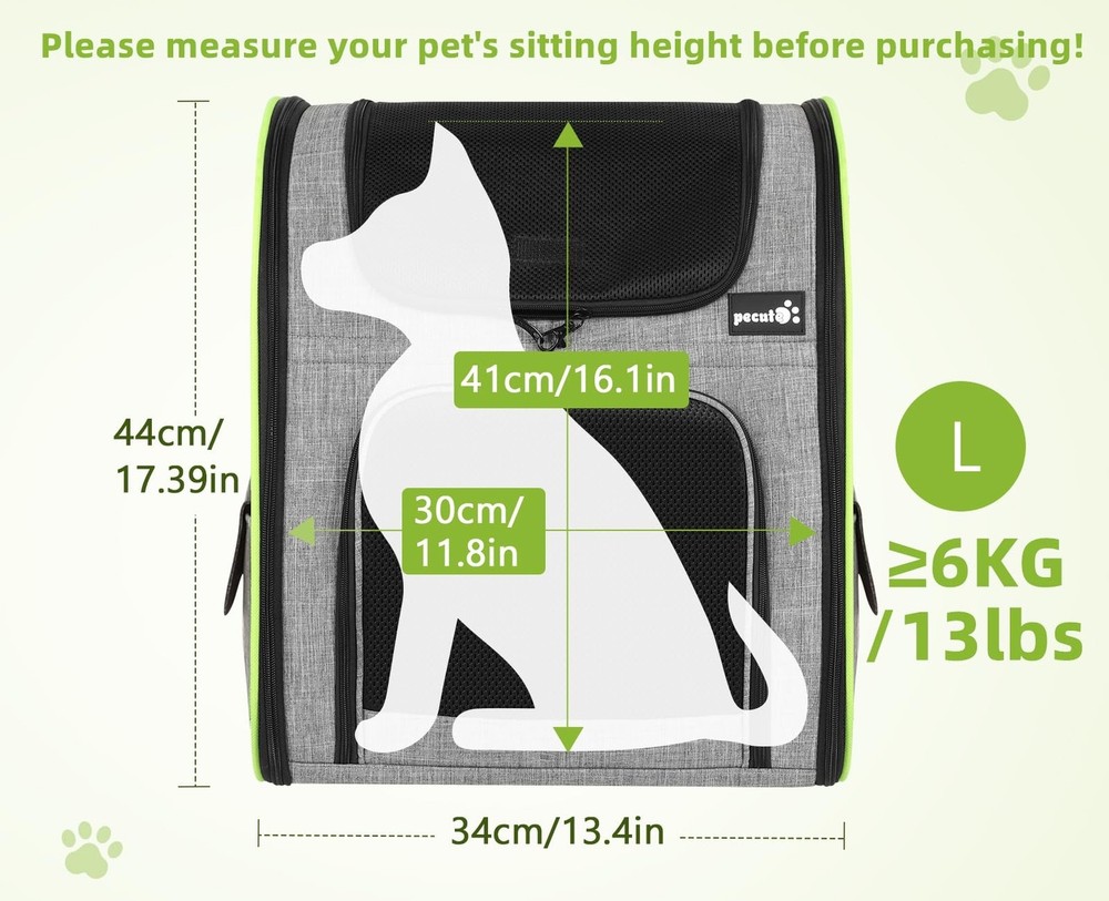 Pecute Cat Carrier Backpacks, Expandable Cat Backpack with Breathable Mesh, P...