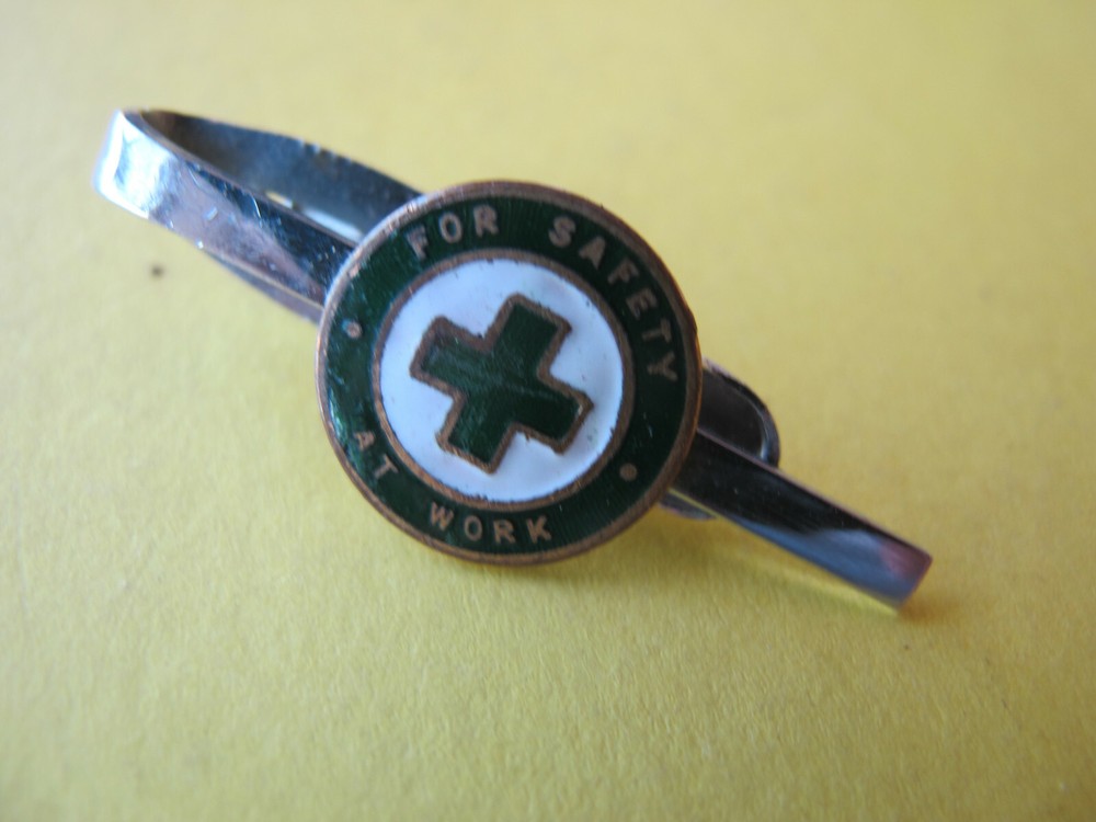 For Safety at Work Green Enamel Badge