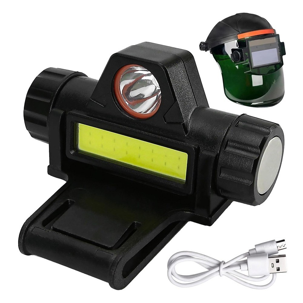Rechargeable Welding Helmet Light Versatile Headlamp Flashlight with Mount6739