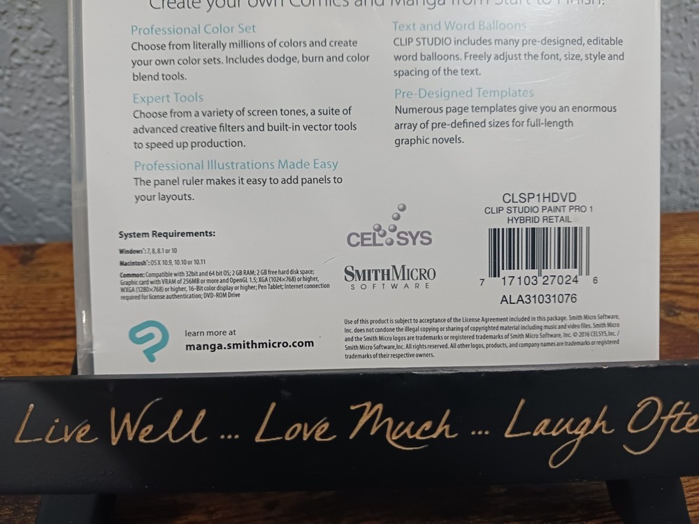 Clip Studio Paint Pro Full Version CD (Smith Micro/Celsys) No Serial Number