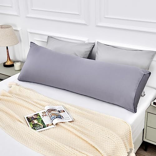 Cotton Pillow Cover 1 Pack, 600 Thread Count Pillow case Body Dark Grey