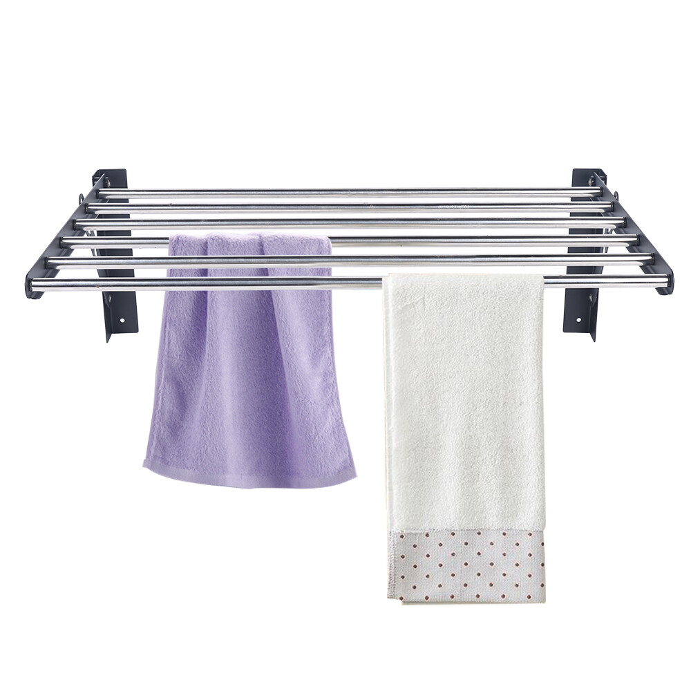 Wall Mount Drying Rack Retractable Folding Dryer Hanger Laundry Clothes Rack