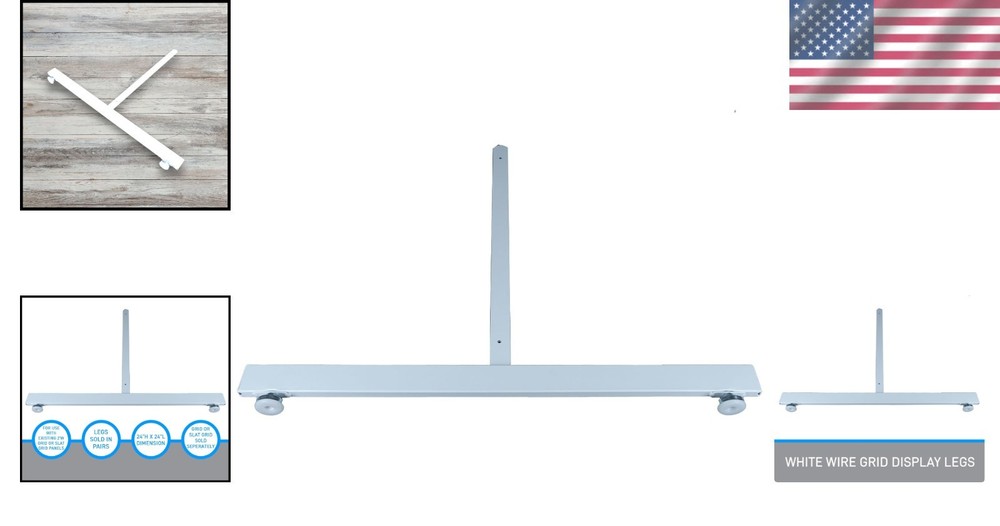 Wire Grid Display Legs Pair for 2 Feet Panels Modular Store Display Stand