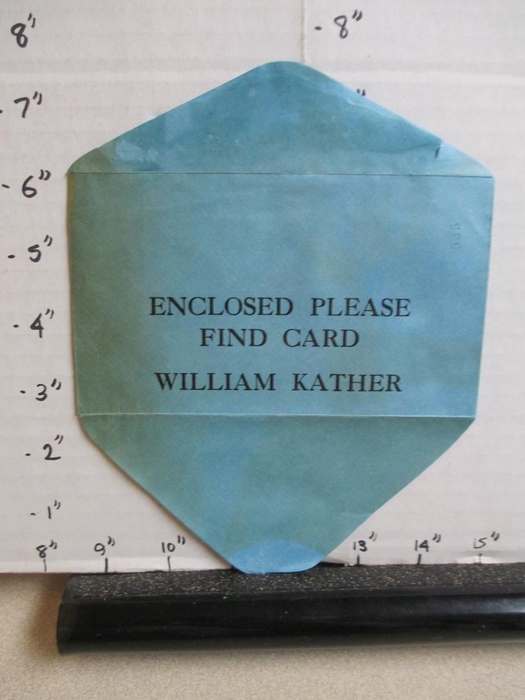 William Kather 1929 envelope Please Find Card