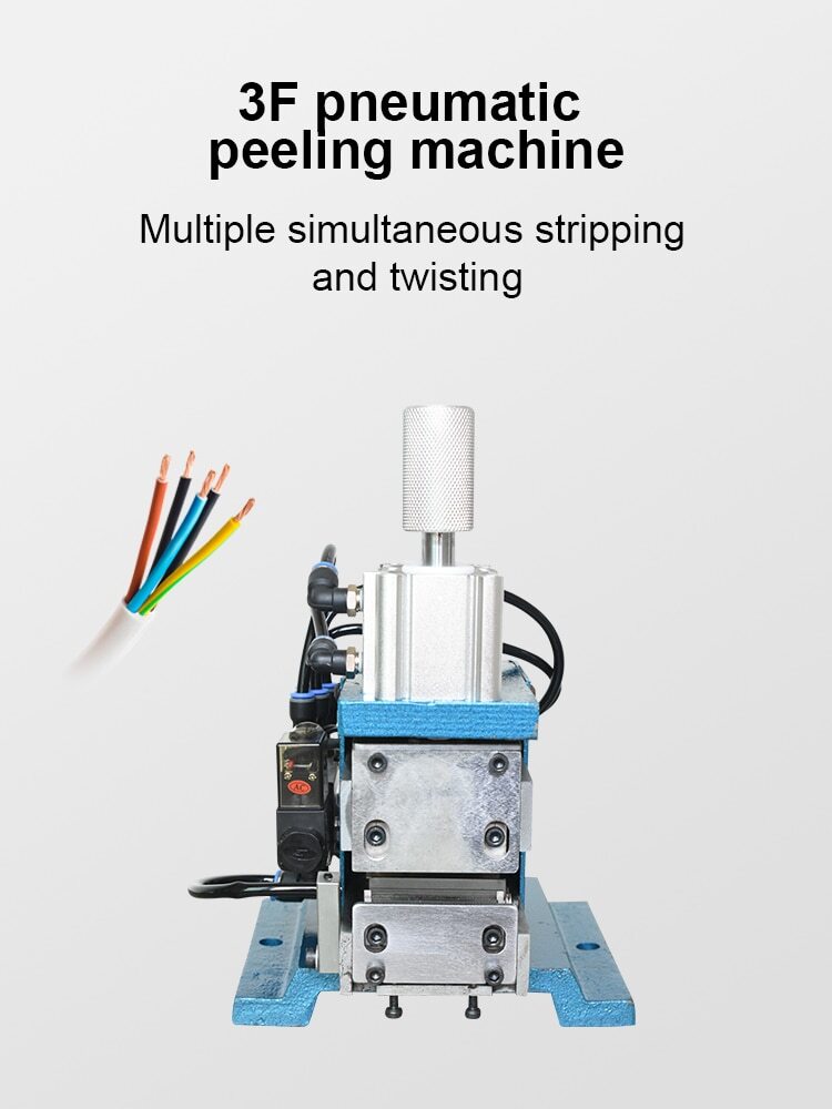 Pneumatic Strip Twist Machine 3F Vertical Core Wire Stripping Machine,