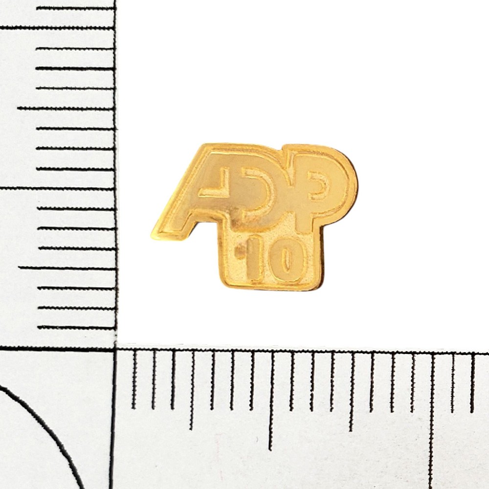 ADP 10 Year Service Award Lapel Pin Automatic Data Processing Gold Tone