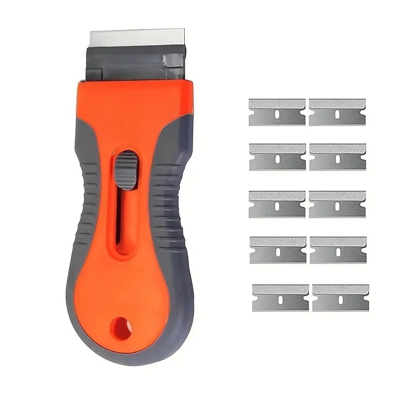 Razor Scraper Tools with 10 Blades Multipurpose Removal Two Tone Cleaning Tools