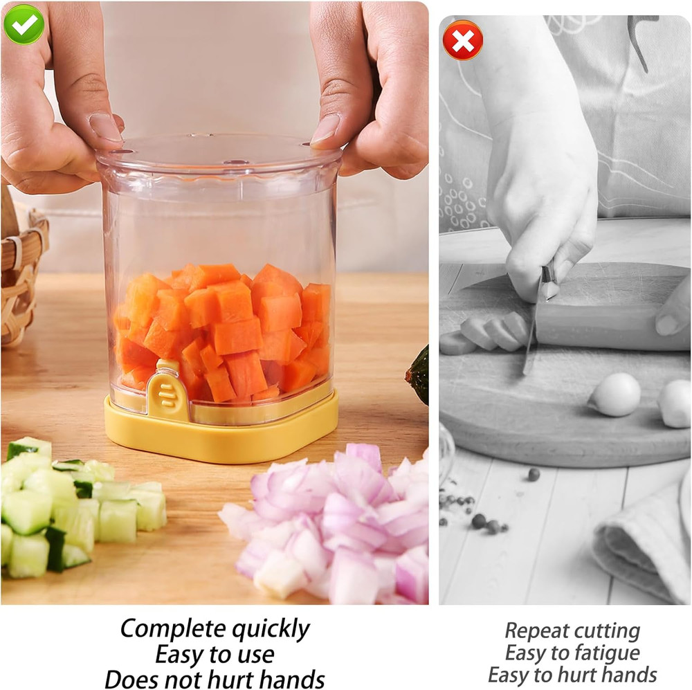 Fruit Chopper Cup - Fruit Dicer - Vegetable Chopper - Fruit and Vegetable Speed