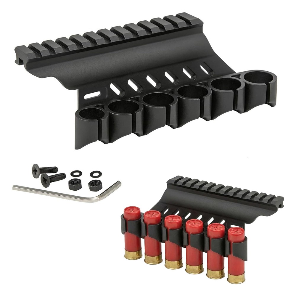 Gotical Side Saddle Shell Holder, 6-PC 12- GA, Universal Black