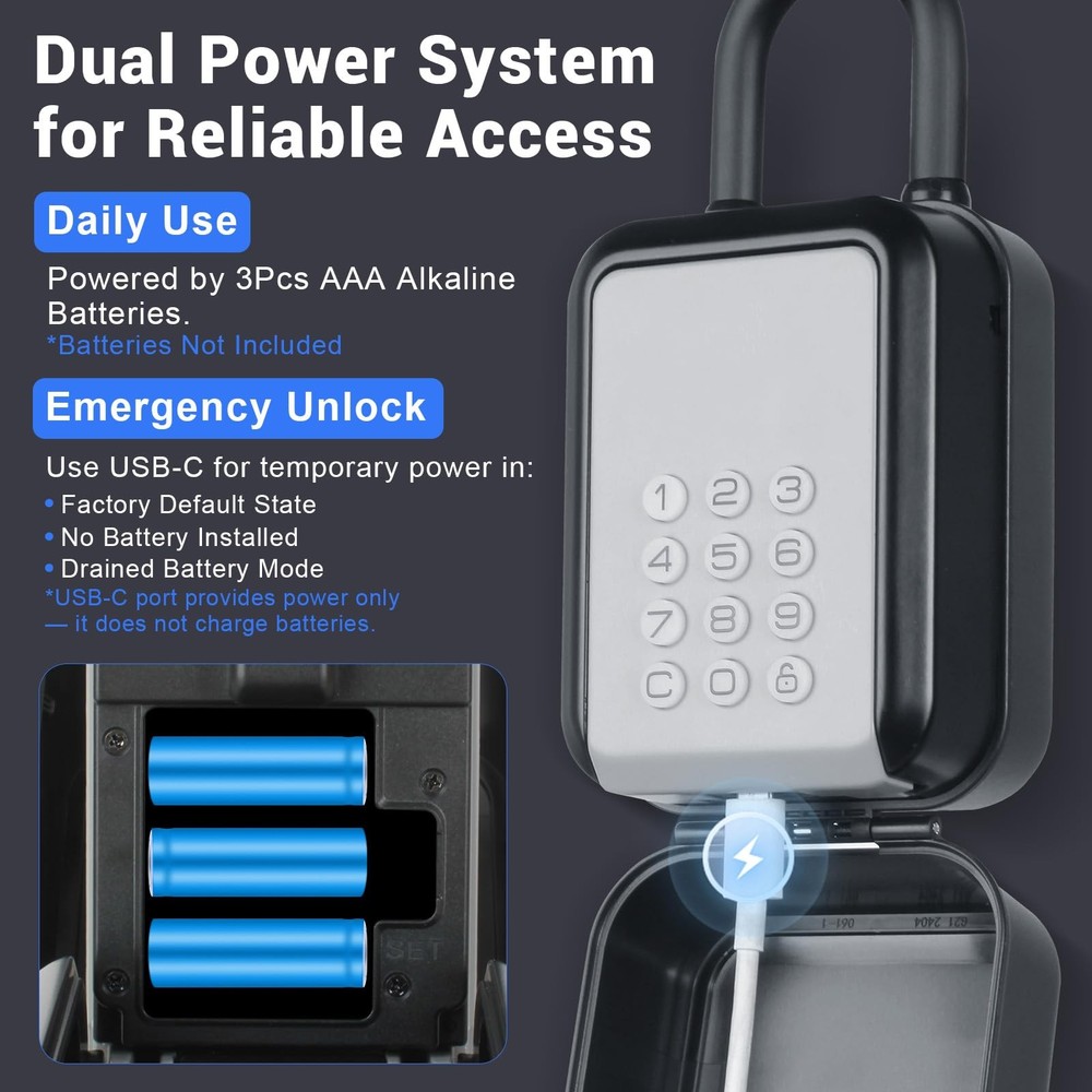 Smart Key Lock Box with Code – Bluetooth & PIN Unlock, APP Controlled Padlock...