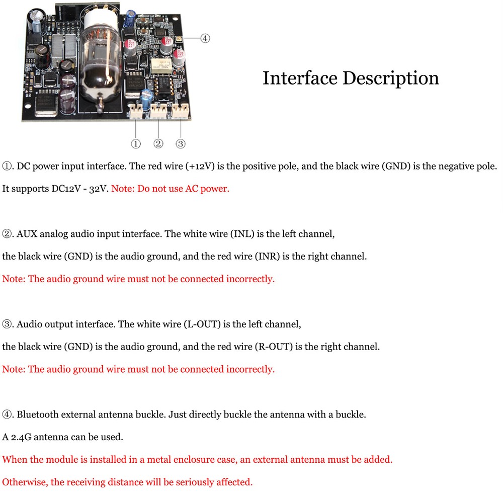 Bluetooth5.1 Audio Receiver Board-QCC5125 Decoding Tube Preamplifier With GE5814