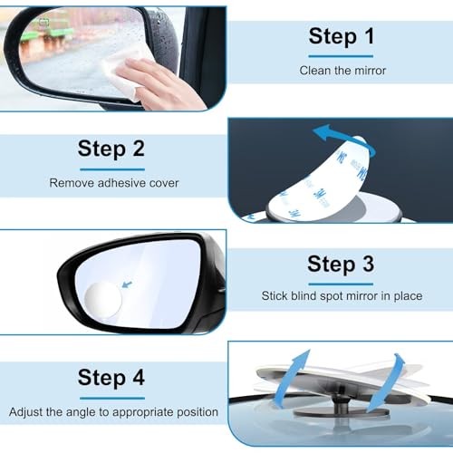 Blind Spot Mirrors 2 Pack, Frameless Side Mirror Blindspot Convex HD Round-2pcs
