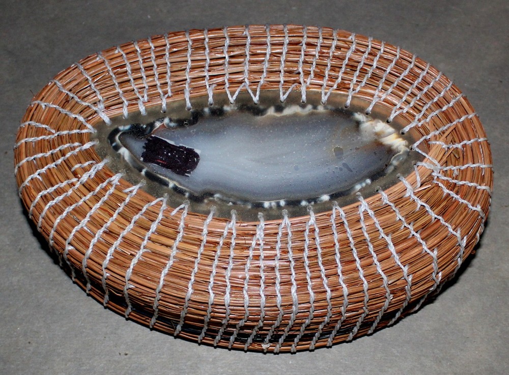 Pine Needle Art Piece Basket Agate