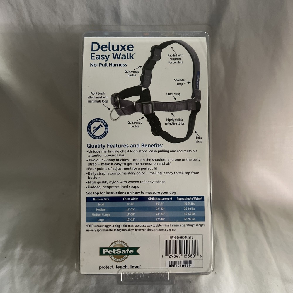 Petsafe No-pull Harness Medium Steel/Black