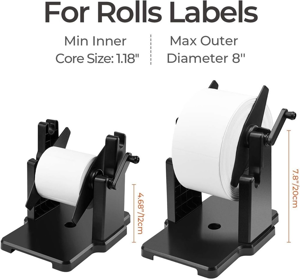 External Rolls Label Holder, 2 in 1 Fan-Fold Stack Paper Holder for Desktop