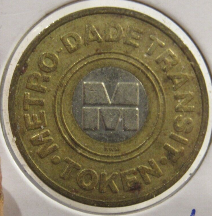 1990 Metro-Dade Miami, FL Transit Bus Token - Florida Fla.