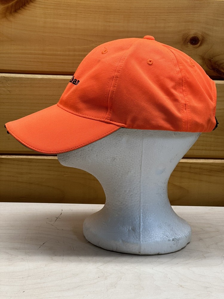 LL BEAN Blaze Orange Adjustable LED Lighted Pathfinder Hat Baseball Cap Hunting