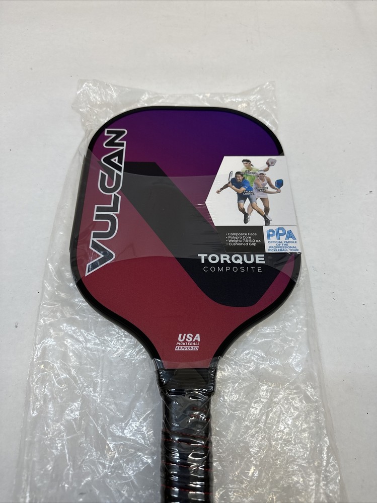 Vulcan Torque Composite Leather Acrylic Racket (Red/Blue;)