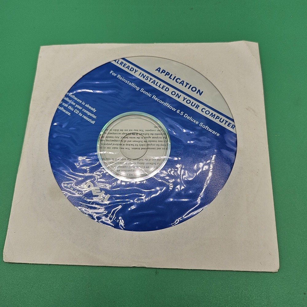 Dell Application Reinstalling Sonic RecordNow 6.5 DELUXE Software BRAND NEW CD