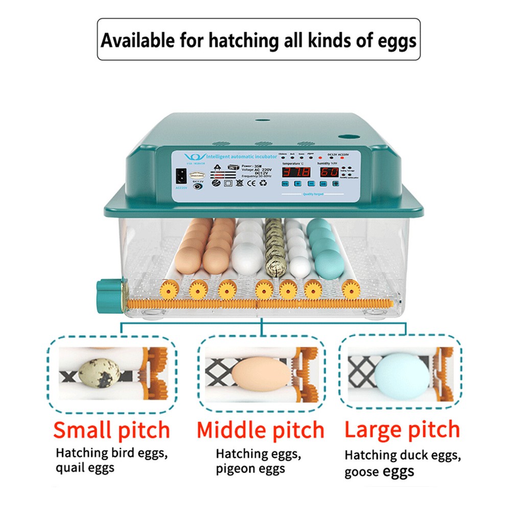 16/36 Eggs Incubator Digital Automatic Turner Hatcher Chicken Egg Temp Control